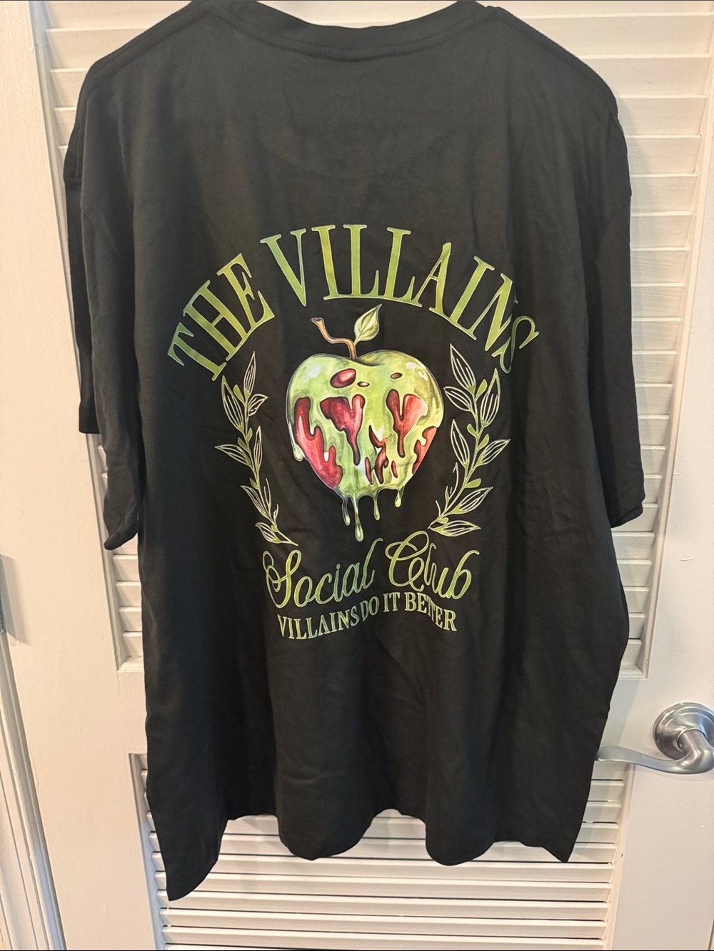 New! featuring a design for "The Villains Social Club". Black graphic t-shirt